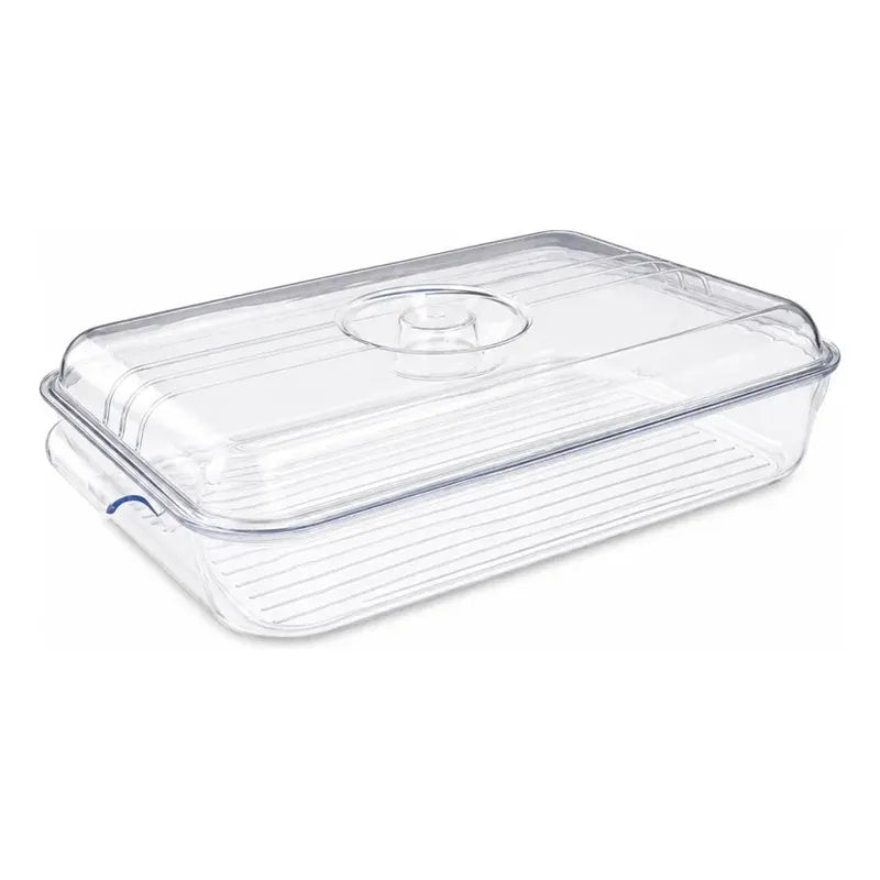 Bandeja Acrilico Con Tapa Para Refrigerado Almacenamiento Transparente