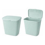 X2 Canasto De Plastico Para Ropa Sucia Con Tapa Calado Cesto Verde Con Tapa