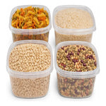 Pack 4 Contenedores Hermeticos Plasticos De Alimentos Tupper Transparente