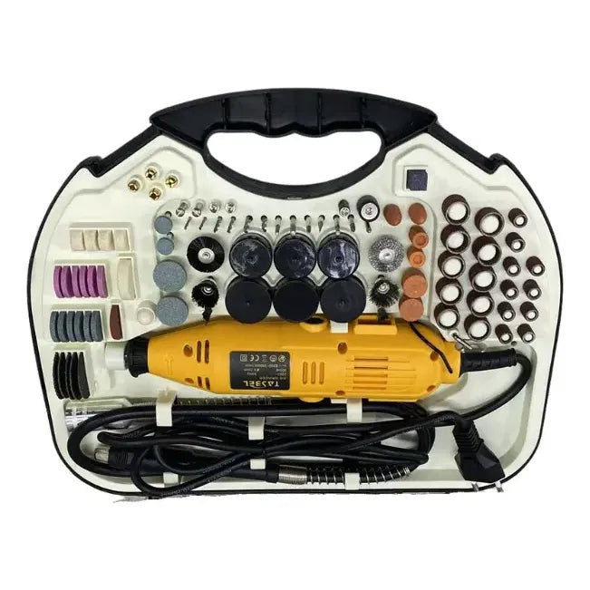Kit Minitorno Tasbel De 211 Piezas Con Mandril Tipo Dremel Y Maletín