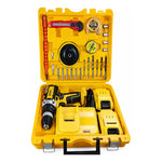 Taladro Percutor Atornillador Portatil 2 Baterias Recargable Amarillo 50hz 60hz