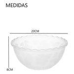 Recipiente De Ensalada Bowl Redondo Plastico Multiuso 1,5lts Transparente