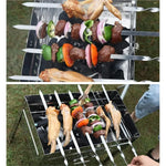 X50 Brochetas Pincho Anticucho Acero Barbacoa Parrilla Asado Plateado Brochetas De Acero