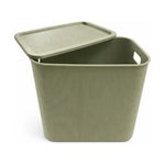 X3 Caja Cesta Organizadora Plastica Con Tapa Apilable 24ltrs