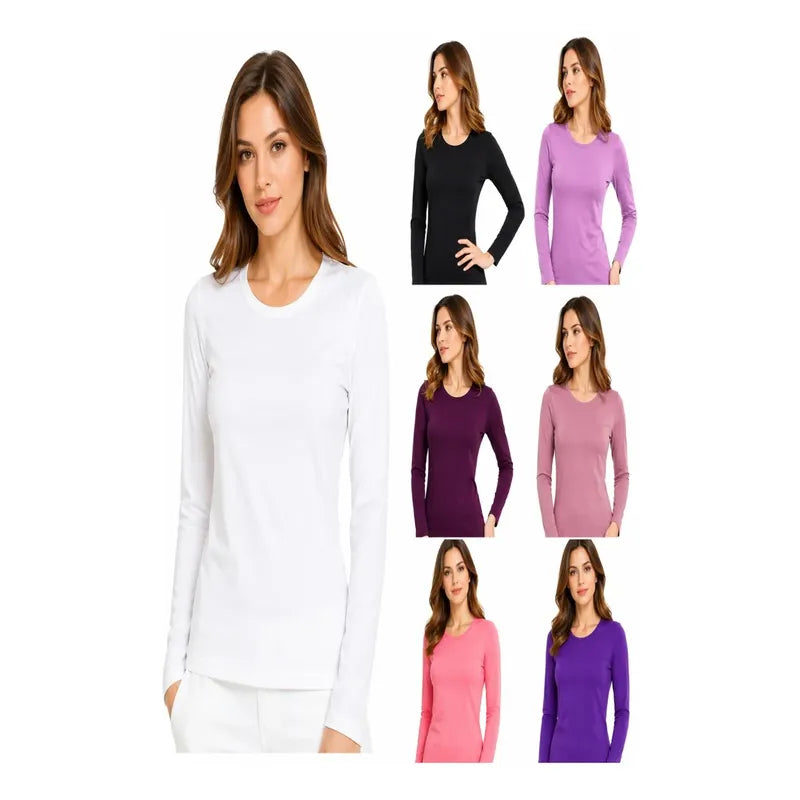 Pack 6 Camisa Polera Para Mujer Polar Manga Larga Invierno