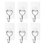 Ganchos De Pared Autoadhesivo Multiuso Colgador 6 Piezas Transparente