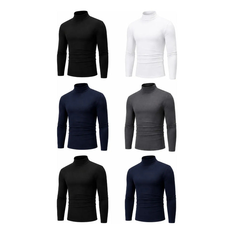 Pack 6 Camiseta Bambu Manga Larga Termica Hombre Beatle Varios Negro-gris-azul-blanco Xl-xxl