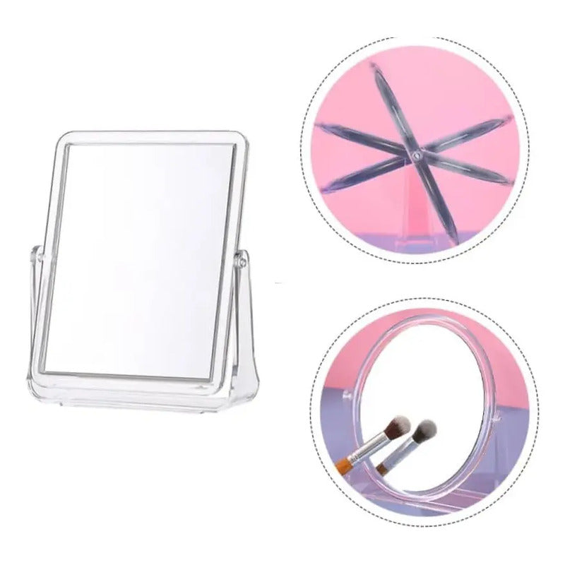 Espejo Tocador Espejo De Maquillaje Transparente Doble Cara Transparente