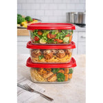 Set 3 Taper Hermetico Contenedores Rectangular Alimento 2.1l Hombre/niño