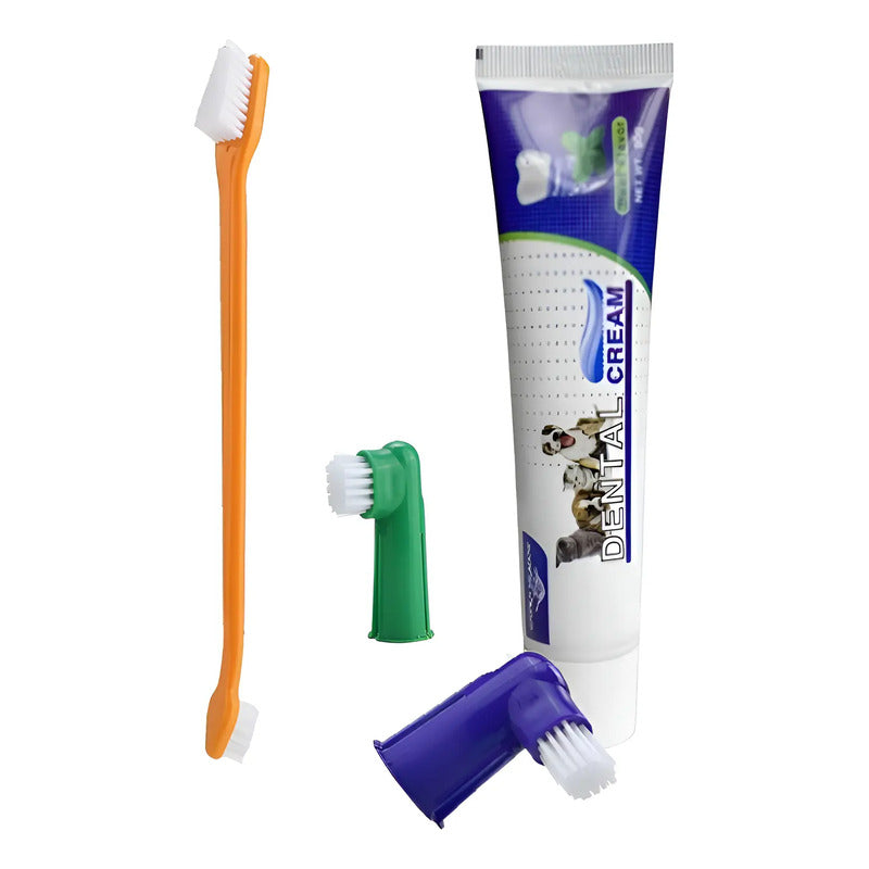 Kit Dental Cream De Higiene Para Perros Limpieza Frescura Vainilla