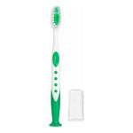 Cepillo De Dientes Higiene Dental Mango Ergonómico Con Tapa Verde