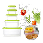 Set 4 Tupper Hermetico De Plastico Para Comida Cuadrados Verde Lima