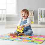 Alfombra Infantil De Letras Animales Y Frutas En Goma Eva Colorido Abecedario Numero Frutas
