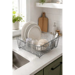 Seca Plato Platera Porta Loza Escurridor Plato Alto Metalico Gris