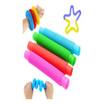 X12 Tubos Sensoriales Anti Estres Pop Pipes Tubes Tiktok Multicolor