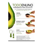 Cortador De Palta Rebanador Multifuncional 3 En 1 De Palta Verde