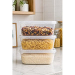 Pack 4 Contenedor Hermetico Plastico De Alimentos 3,5 Litros Transparente
