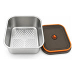 X2 Recipiente Acero Inoxidable Con Tapa Reutilizable 500 Ml Plateado