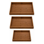 Set 3 Bandejas De Bambu Rectangular Para Servir Alimentos