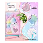 Agenda Diaria De Felpa Con Forma De Unicornio Lujosa Portada Lila