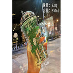 X2 Vaso Infantil Dinosaurio Acrilico Con Bombilla Luz 450ml