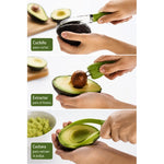 Cortador De Palta Rebanador Multifuncional 3 En 1 De Palta Verde