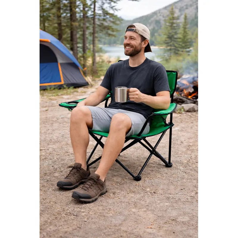 Silla Plegable Camping Playa Picnic Con Porta Vasos Portatil Verde