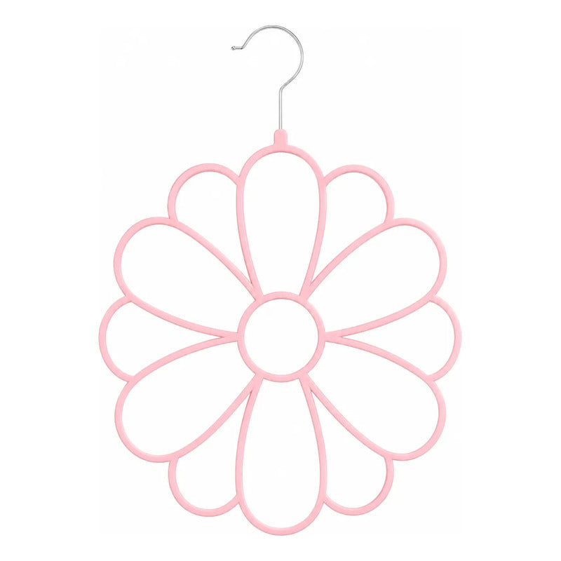 Colgador Percha Flor Para Bufandas Pashminas Pañuelos 25cm Rosa Pálido Liso Unica