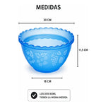 X2 Bowl Ensaladera De Plastico Recipiente Multiuso De 6litro Azul
