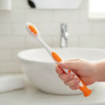 Cepillo De Dientes Higiene Dental Mango Ergonómico Con Tapa Naranja
