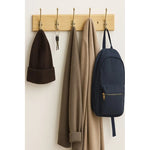 Set De 2 Percheros De Madera 5 Ganchos De Pared 50cm Madera