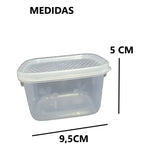 Set 4 Tupper Contenedor De Alimento Comida Rectangular 250ml Trasparente