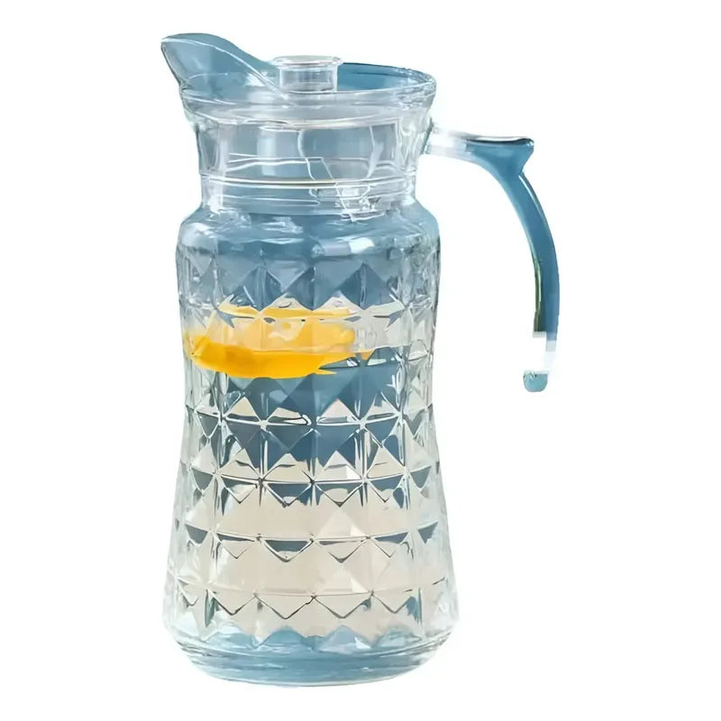 Jarra De Vidrio Con Tapa Y Asa Para Agua Jugo Frio Caliente