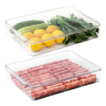 X2 Organizadora Refrigerador Con Tapa Contenedor Acrílico Transparente