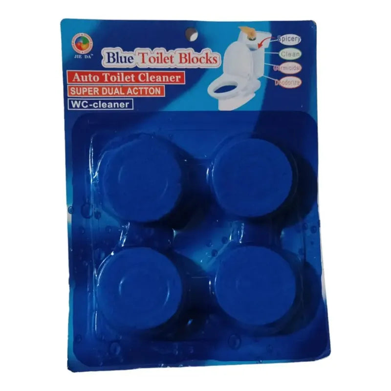 4 Pastillas Inodoro Wáter Cloro Azul Taza Tanque Poceta