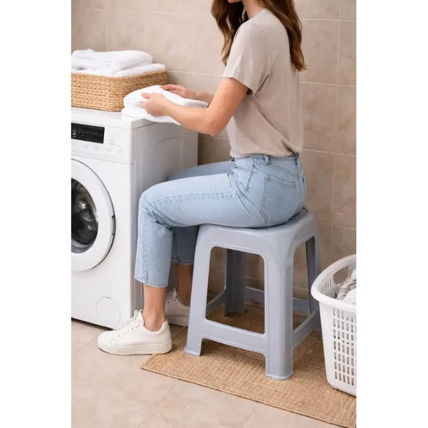 Pack De 3 Pisos Plastico Taburete Cuadrado Banco Silla 46cm
