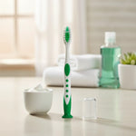 Cepillo De Dientes Higiene Dental Mango Ergonómico Con Tapa Verde