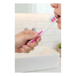 X2cepillo De Diente Higiene Dental Mango Ergonómico Con Tapa Fucsia