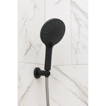 Cabezal De Ducha Grande, Ajustable. Ducha De Mano  Negro Mate