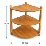 Estante Esquinero De Bambú 3 Niveles Cocina Baño Organizador