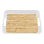 Bandeja De Melamina De Servir Bandeja Rectangular Con Asa Bambú Natural