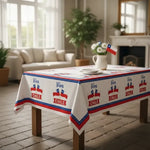 Mantel Rectangular Plástico Decoración Fiestas Patrias Chile Blanco Fechas Patrias Chile
