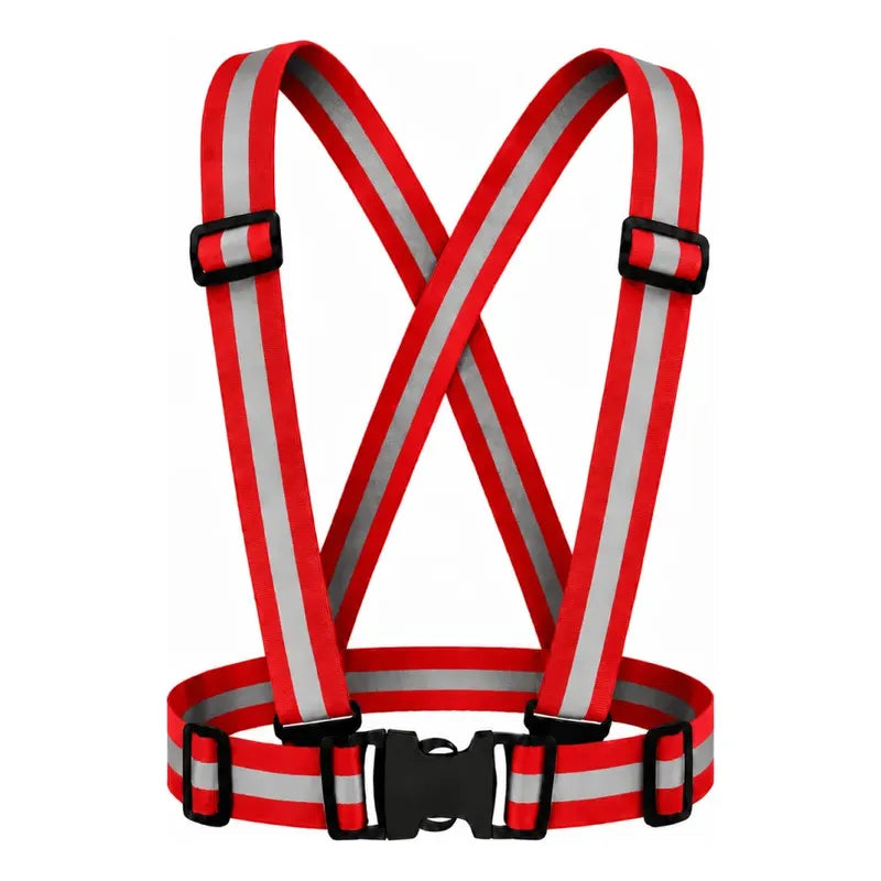 Arnes De Seguridad Reflectante Chaleco Ajustable Adulto Vial Ajustable Rojo