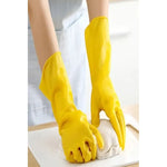 2 Pares De Guantes De Látex Para Lavar Limpieza Cocina 30cm Amarillo
