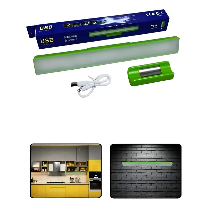 Lampara De Emergencia Recargable Ampolleta Luz Led 30cm Usb. Verde Lima