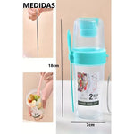 Contenedor De Comida Aderezo Ensalada Tarro Hermético 500ml