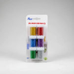 Set 6 Frascos Purpurinas Escarcha Colores Color Basicos
