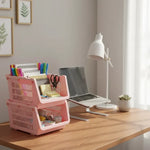Organizador Gaveta Multiuso Apilable Ventilado Kendy Pack 3 Rosa