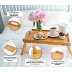 Mesa Bandeja Desayuno De Bambú Para Cama Plegable Portátil  Madera