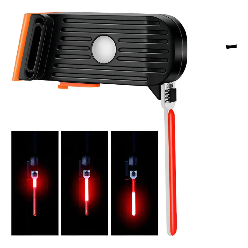 Luz Led Trasera Defensor Para Bicicleta Recargable Usb Negro